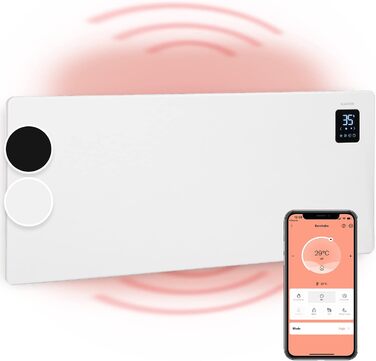 Klarstein Bansin Smart Convector Heater, 1500 W, Wall-Mountable/Freestanding, App Control, Energy Efficient, Overheat and Frost Protection, Child Lock, LED Display, Electric Heater for 30 m²