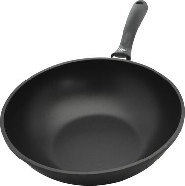 ELO Crepe Pan, 28 cm, ALUCAST: Pan made of energy-saving die-cast aluminum with non-stick coating, suitable for ceramic, gas, electric, and induction cooktops - dishwasher safe, color: black (28 cm NEW, wok pan)
