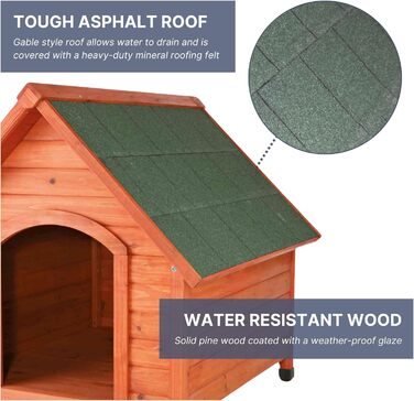 Водонепроникний собачий будиночок TRIXIE 'Natura' з регульованим дахом, коричневий, розмір S–M (71×77×76 см)