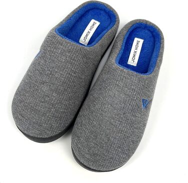 Домашні тапочки JOMIX для чоловіків та жінок, теплі, з піною Memory Foam, зручні та неслизькі, для дому та вулиці, 45 EU, сірий, блакитний