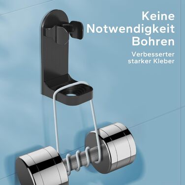 Двоматричний електричний тримач для зубних щіток HOMMAND для кріплення на стіну, чорний (2 шт.)