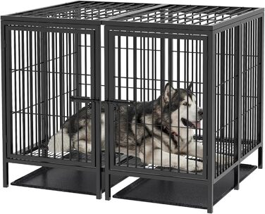 Кіяж для собак BingoPaw XXXL: міцна переносна клітка-вольєр для великих собак, 130x100x100 см, з подвійним доступом та піддоном