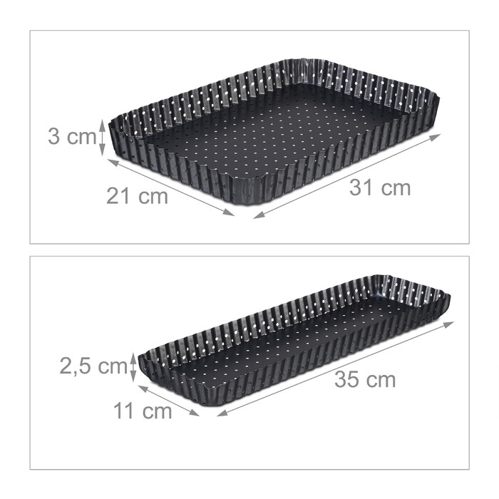 Relaxdays Tart Pan 2-Piece Set with Holes