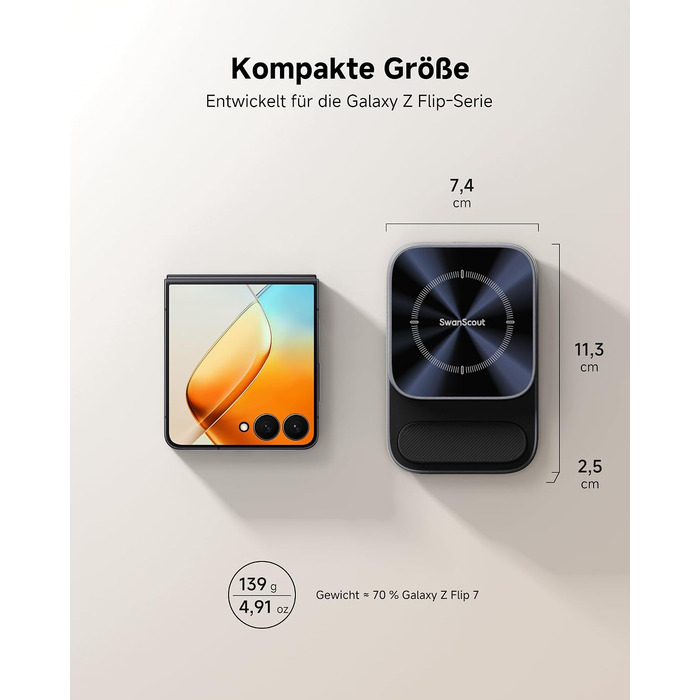 Індукційна зарядна станція SwanScout для Samsung Galaxy Z Flip 6/5/4/3 та Z Fold серії, бездротовий зарядний пристрій
