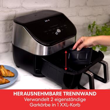 Аерофритюрниця Instant VersaZone XXL 8.5л з двома камерами - Цифрова, нержавіюча сталь, 8 програм: смаження, випікання, гриль, сушка, підігрів