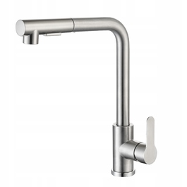 Змішувач для кухні Melanstar 6103 стійкий з висувним виливом, Inox