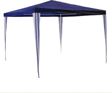 Nexos GM36000 PE-Pavilion Party Tent for Garden, Terrace, Market, Camping, Festival as a Shelter and Waterproof Cover, 3 x 3 m, White (Blue)