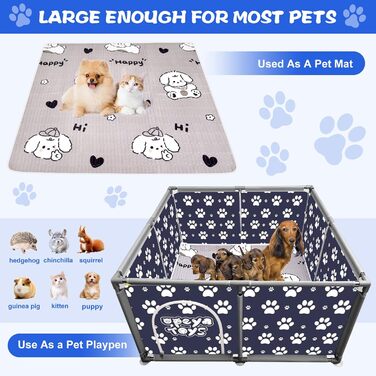 Квадратний вольєр для тварин з нержавіючої сталі та міцної тканини, для великих собак, котів, дрібних тварин, сірий (блакитно-сірий)