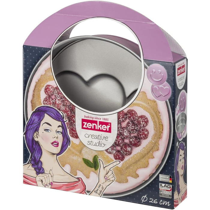 Форма для випічки Zenker Backform, серцеподібна, з антипригарним покриттям, рожева, 1 шт.