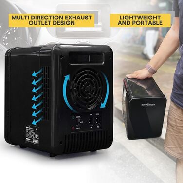Портативний міні-холодильник Enventor 10 літрів, 220V/12V, охолоджувач/підігрівач, з LCD-дисплеєм для авто, подорожей, косметики, напоїв та продуктів (білий)