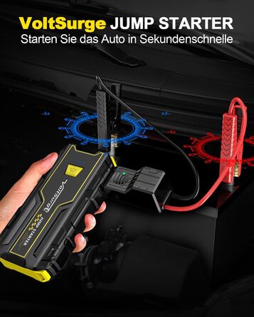 Powerbank Starthilfe 4000A: Зарядний пристрій для автомобіля 12V, Jump Starter, компактний та портативний