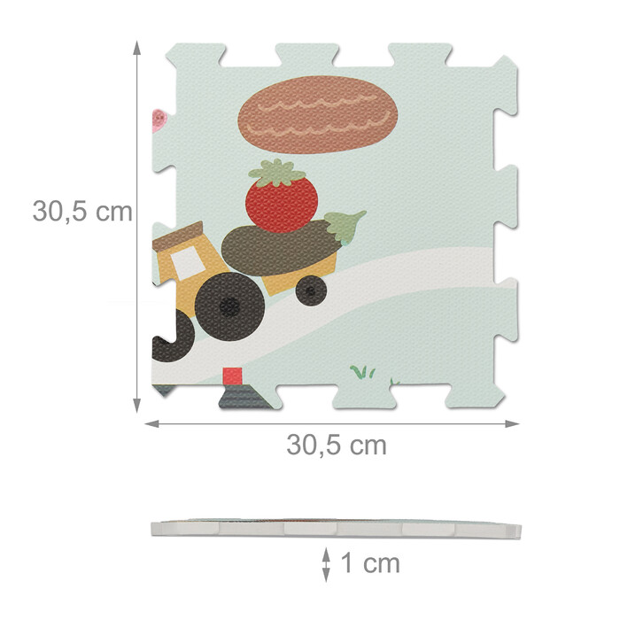 Relaxdays Puzzle Mat Farm