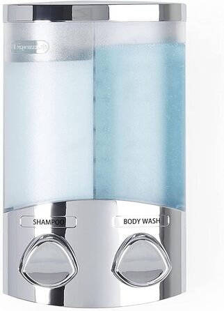 Дозатор для мила, гелю для душу та шампуню Better Living, хром, ABS-пластик, білий (2-камерний)