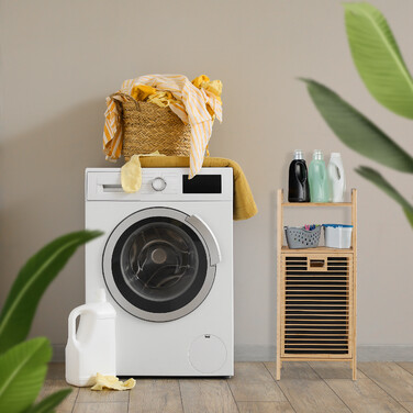 Бамбукова полиця для ванної кімнати Relaxdays з кошиком для білизни