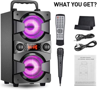 TENMIYA A20 Bluetooth Колонка з підсвіткою, чорна