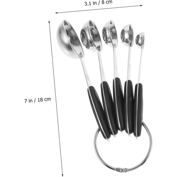 Cabilock 3-Piece Measuring Spoon Set, Stainless Steel Kitchen Helper Set, Kitchen Utensil Set, Measuring Spoons Set, Dessert Cups with Lid, Measuring Spoon Cup, Stainless Steel