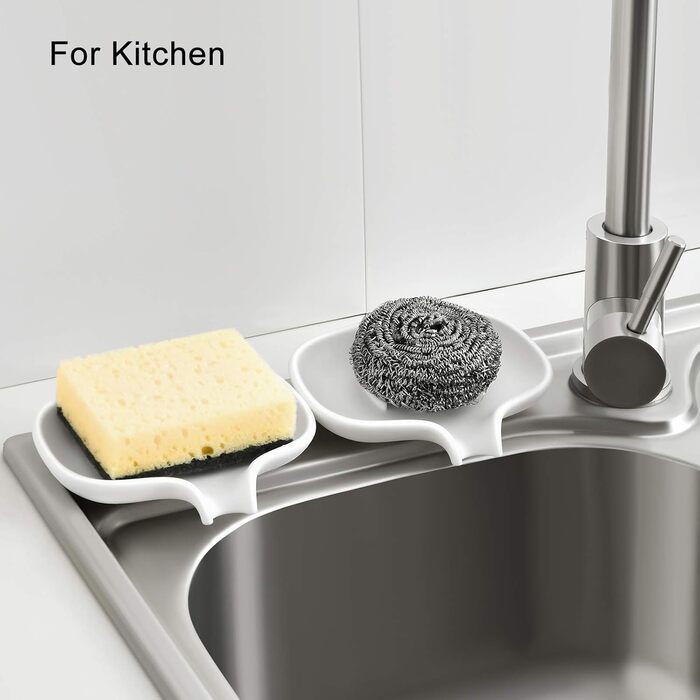 Силіконова мильниця SUBEKYU з підставкою для стікання води, 2 шт, білий колір