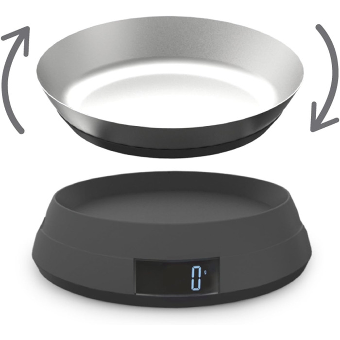 Joseph Joseph SwitchScale 2-in-1 Kitchen Scale - Digital, 5kg Capacity, Metric & Imperial LCD Display, Battery Powered - Gray