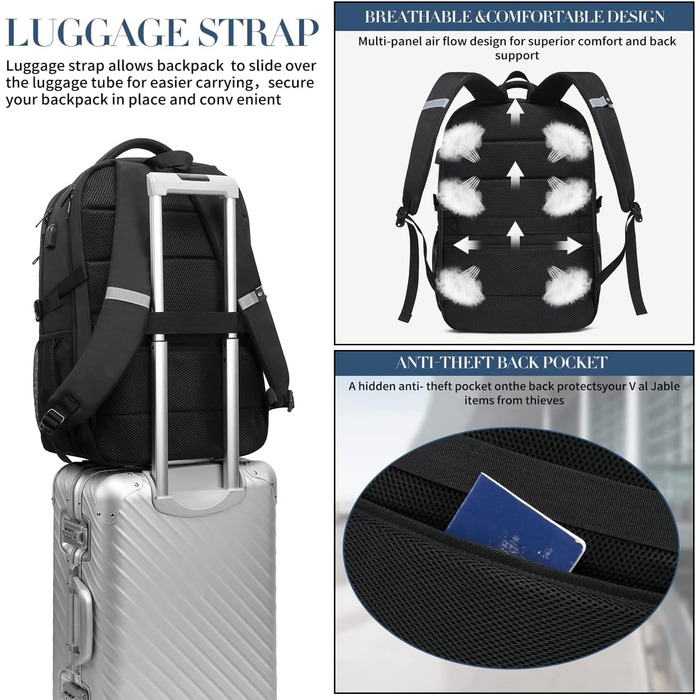 Чоловічий рюкзак 55L, великий, водонепроникний, з відділенням для ноутбука (18.4