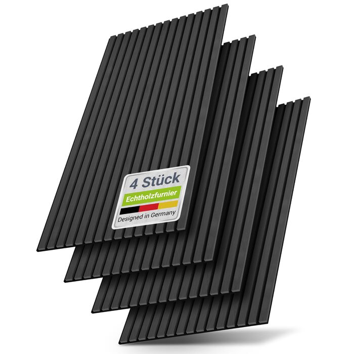 Акустичні панелі Juskys для стін, набір 4 шт (2,88 м²), 120x60 см, шумопоглищаючі декоративні панелі від луни та шуму, колір Дуб темно-сірий