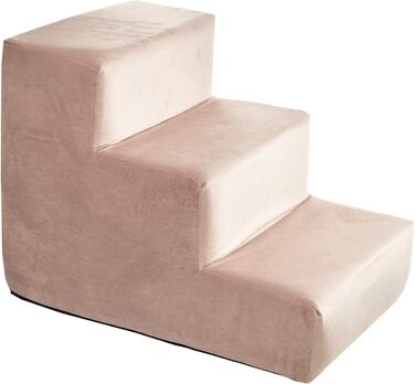 Сходинка для тварин BOUTIQUE ZOO - 30 см | Для собак та котів | 3 сходинки | З велюрової тканини, рожевого кольору