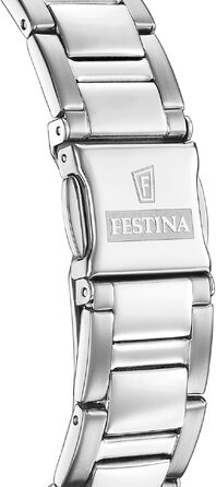 Жіночий кварцовий годинник Festina Boyfriend Chronograph F20606/2, сталь 316L, сріблястий, водонепроникність 10 ATM