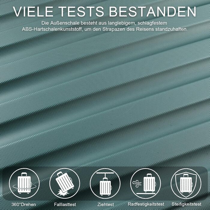 Валіза ручної поклажі TANTOMI: жорсткий корпус, телескопічна ручка, кодовий замок, для подорожей та ділових поїздок, світло-зелений колір