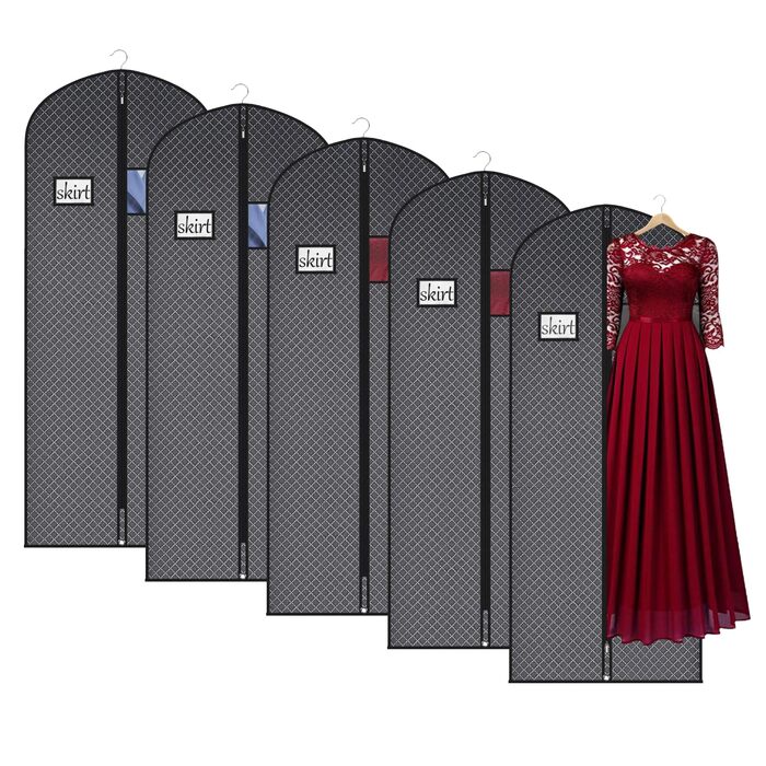 Чохол для одягу та костюмів Univivi, 60x102 см, чорний, комплект 5 шт