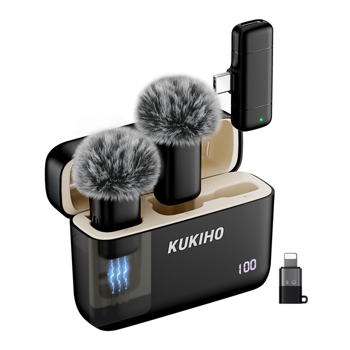 Бездротовий петличний мікрофон з зарядним кейсом, 36 годин роботи, шумозаглушення, 40 м радіус дії, Plug-and-Play для iPhone/iPad/Android/PC, YouTube, Vlog, Live-Streaming, чорний