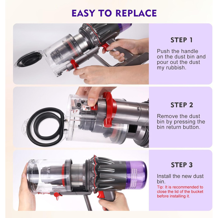 Dyson V12, V18, V10 Digital Slim Vacuum Dust Bin Replacement Part - 965272-01