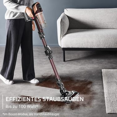 Акумуляторний вертикальний пилосос Rowenta X-Pert 6.80 Flex, 100 AW, бездротовий, винно-червоний