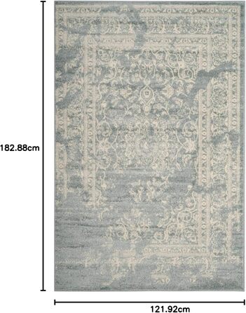 Килим SAFAVIEH Distressed для вітальні, їдальні, спальні - колекція Adirondack, короткий ворс, 122 x 183 см (сірий та кремовий)