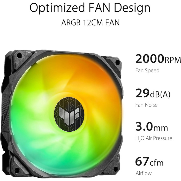 Система водяного охолодження ASUS TUF Gaming LC II 240 ARGB - 2 вентилятори, чорний колір