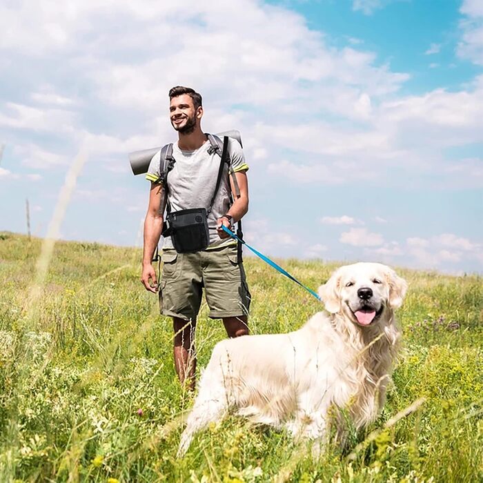 Сумка для ласощів для собак SLSON з портативним мискою, сумка-переноска для води, сумка для дресирування цуценят з регульованим ремінним та плечовим ременем для прогулянок та подорожей