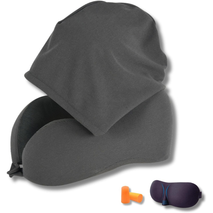 Подушка для подорожей Nappy Dreamjoy Comfy з memory foam, сіра (A3, H669-22)