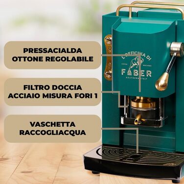 Faber Pro Deluxe Brass Coffee Machine with E.S.E. Paper Pads 44 mm