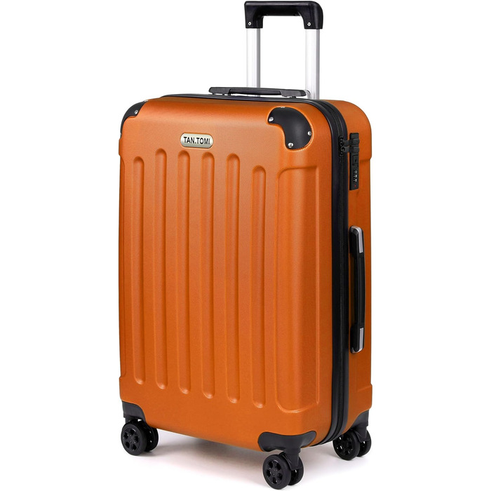 Чемодан ручної поклажі TANTOI, валіза на колесах, жорсткий корпус, кодовий замок, телескопічна ручка, валіза для подорожей та ділових поїздок (світло-оранжевий, L)