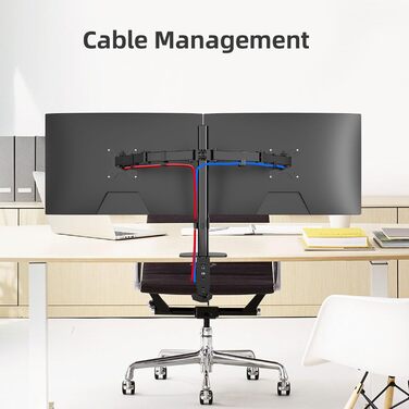 Підставка для монітора Pholiten: 2 монітори, 13-27 дюймів, до 10 кг, VESA 100x100mm, чорний