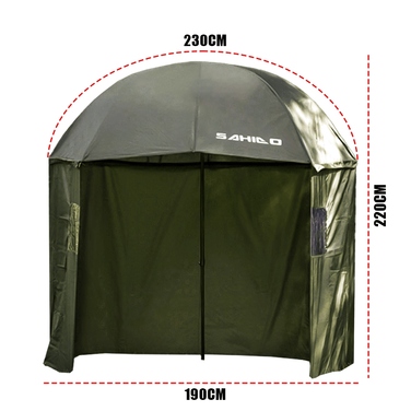 Водостійка рибальська парасолька з боковими стінками Sahido Fishing Shield Advanced 220