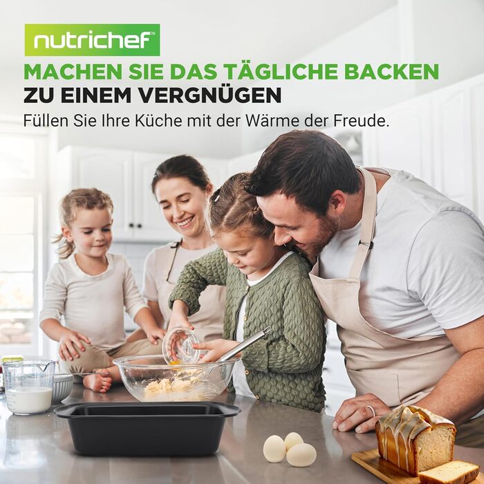 Набір форм для випічки NutriChef 4 шт. з антипригарним покриттям з вуглецевої сталі - для хліба, до 230°C, без PFOA/PFOS/PTFE