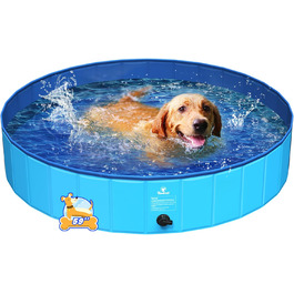 Pawaboo Foldable Dog Pool, Dog Bath, Swimming Pool for Dogs, Easy Storage, Durable Scratch-Resistant Pet Pool for Puppies and Cats, Portable Splash Pool for Pets (80cm x 20cm, S) (XL)
