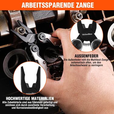 Мультитул ValueMax 13-в-1: мультиінструмент з плоскогубцями та ножем для кемпінгу та ремонту