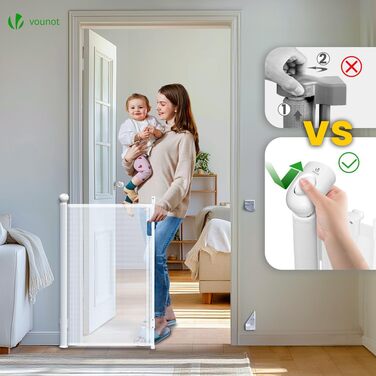 Захист для сходів Vounot: розтягувана сітка-захист для дітей, котів та собак (0-180 см)