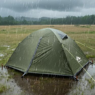 Намет Night Cat Camping для 2 осіб: Водонепроникний, легкий, 3 сезони, з тамбуром, зелений