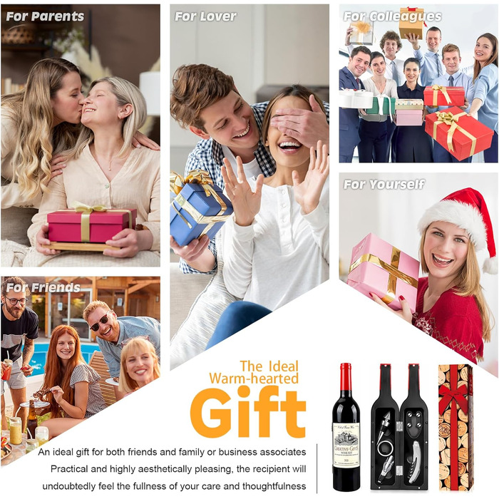 Набір викруток для вина, 5 шт. з пробкорізами та затискачами для пляшок. Подарунковий набір сомельє.