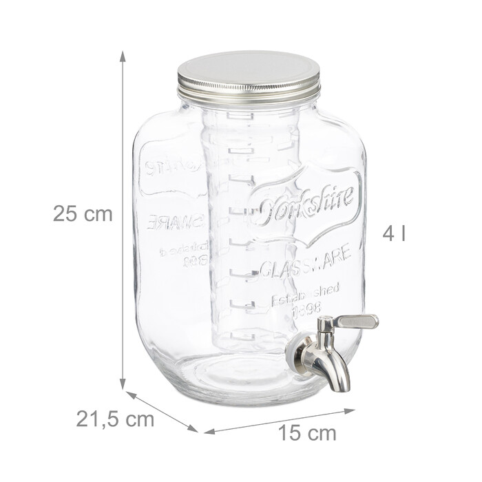 Relaxdays Fruit Infuser Drink Dispenser - 4 Liter