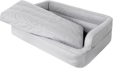 Dog bed, pet furniture, cat bed, removable cover, dog basket, dog cushion, dog lounger, sleeping places, dog sofa, XL: 96x62 cm (1: 78x47 cm, Ash)