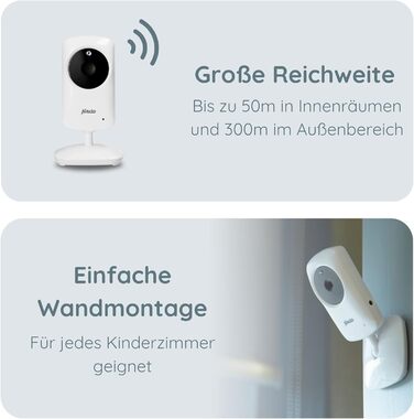 Відеоняня Alecto DVM-64 Funk з камерою, нічне бачення, двосторонній зв'язок, велика дальность дії, білий колір