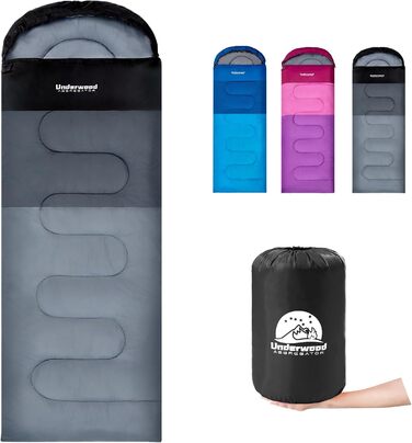 Спальні мішки для дорослих та дітей – ультралегкі, компактні спальні мішки на 3 сезони для походів та кемпінгу. Чорний, 1,3 кг