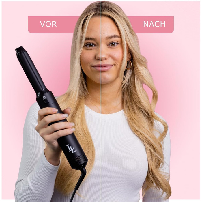 Набір для укладки волосся 5 в 1 Warmluftbürste: фен-щітка, локонова насадка, 3 температурні режими, Auto-Wrap, негативні іони, 1000 Вт, захист від пошкодження волосся (білий/чорний)